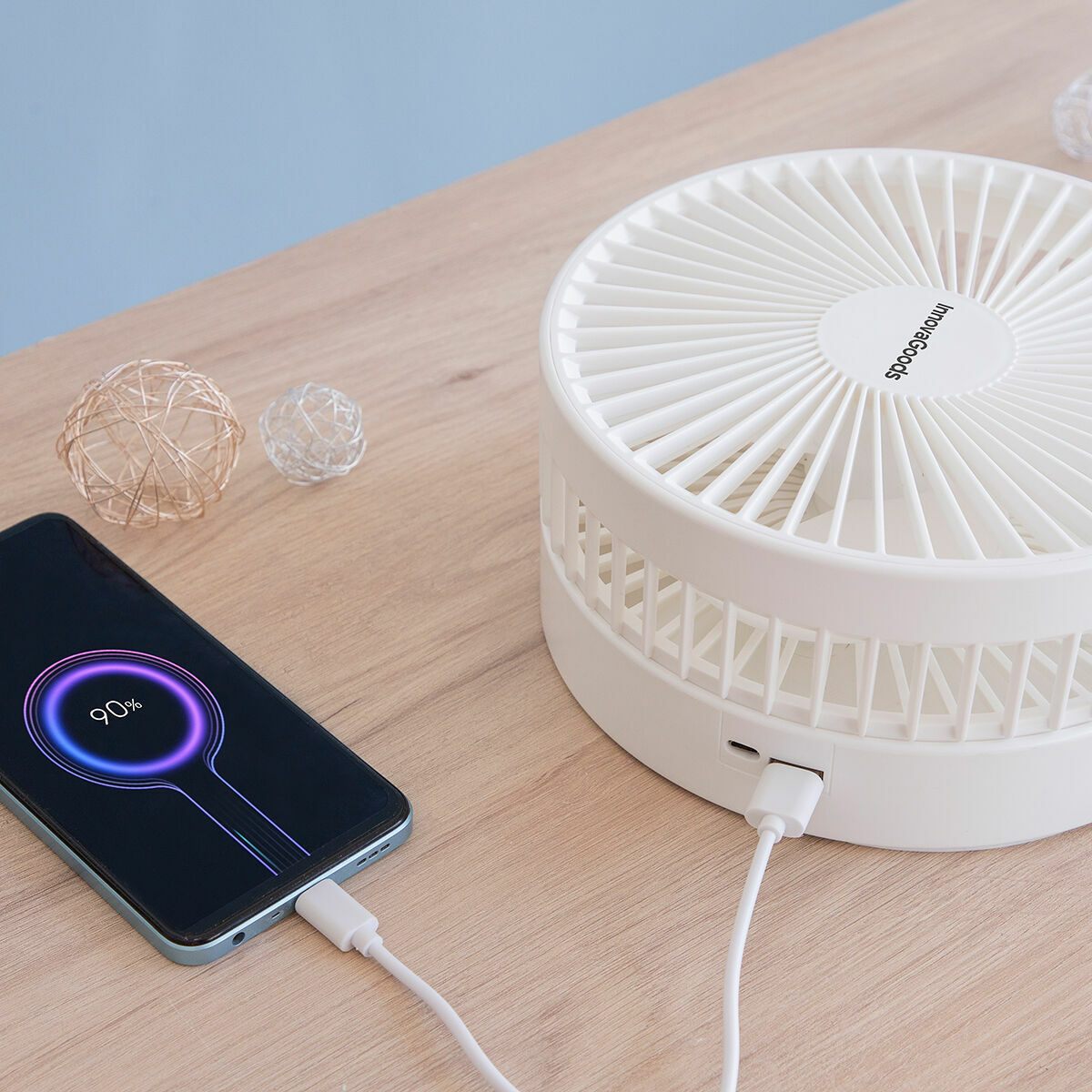 Hopfällbar Laddningsbar Fläkt 3-i-1 Fandle InnovaGoods Ø7,7'' 7200 mAh - 10