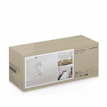 Takfläkt med LED-ljus och 3 ABS-blad Flaled InnovaGoods Vit 36 W 52" Ø132 cm
