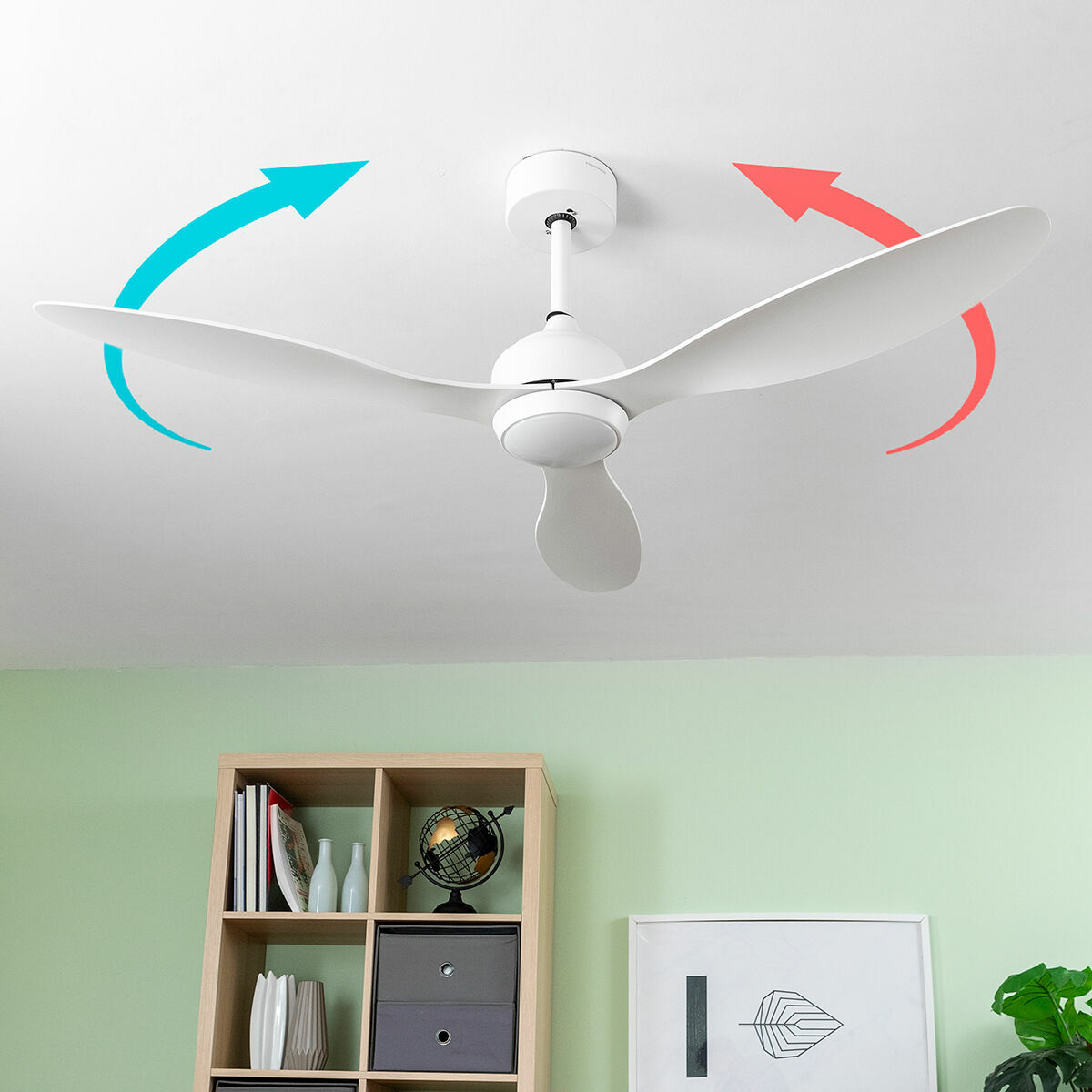 Takfläkt med LED-ljus och 3 ABS-blad Flaled InnovaGoods Vit 36 W 52" Ø132 cm - 21