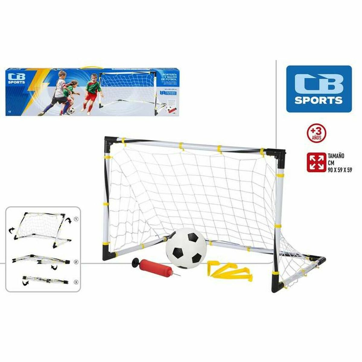 Hopvikbart fotbollsmål 90 x 59 x 59 cm
