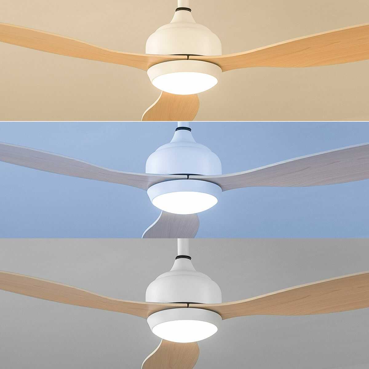 Takfläkt med LED-ljus och 3 ABS-blad Wuled InnovaGoods Trä 36 W 52" Ø132 cm - 19