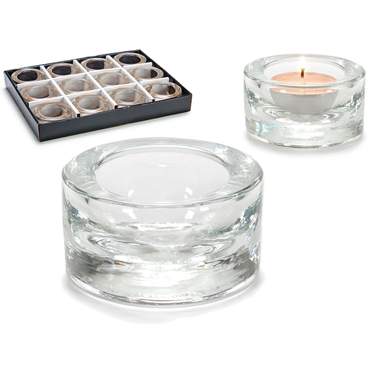 Ljusstakar Gift Decor Transparent Glas 7 x 3,5 x 7 cm (12 antal) - 2