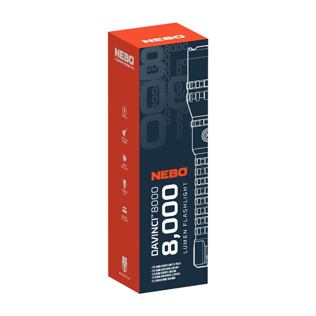 Uppladdningsbar LED-ficklampa Nebo Davinci™ 8000 8000 Lm - 9