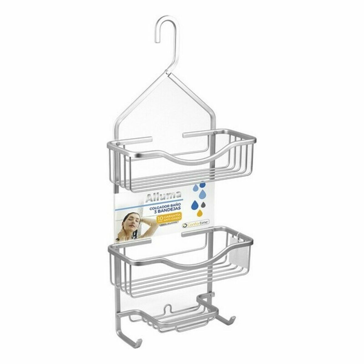 Duschset Confortime Aluminium 27,5 x 12 x 63,5 cm (4 antal) - 2