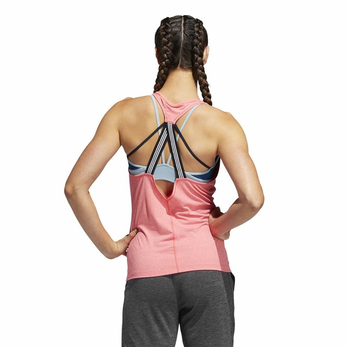 Ärmlös sporttröja Dam Adidas 3 Stripes Tank Rosa - 4