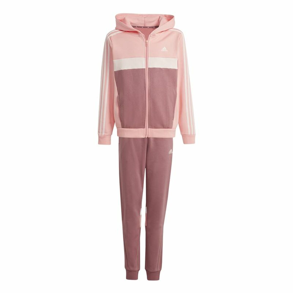 Träningsoverall, Barn Adidas Tiberio 3-Stripes Colorblock Fleece Rosa