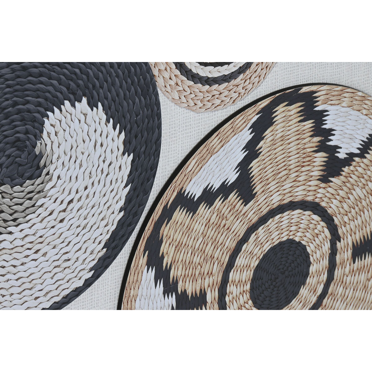 Kanvas Home ESPRIT Vit Svart Naturell Boho 120 x 3 x 60 cm (2 antal) - 3
