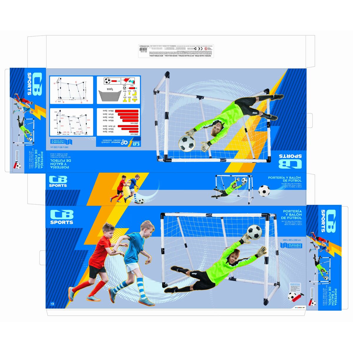 Fotbollsmål Colorbaby 190 x 132 x 90 cm (2 antal) - 15