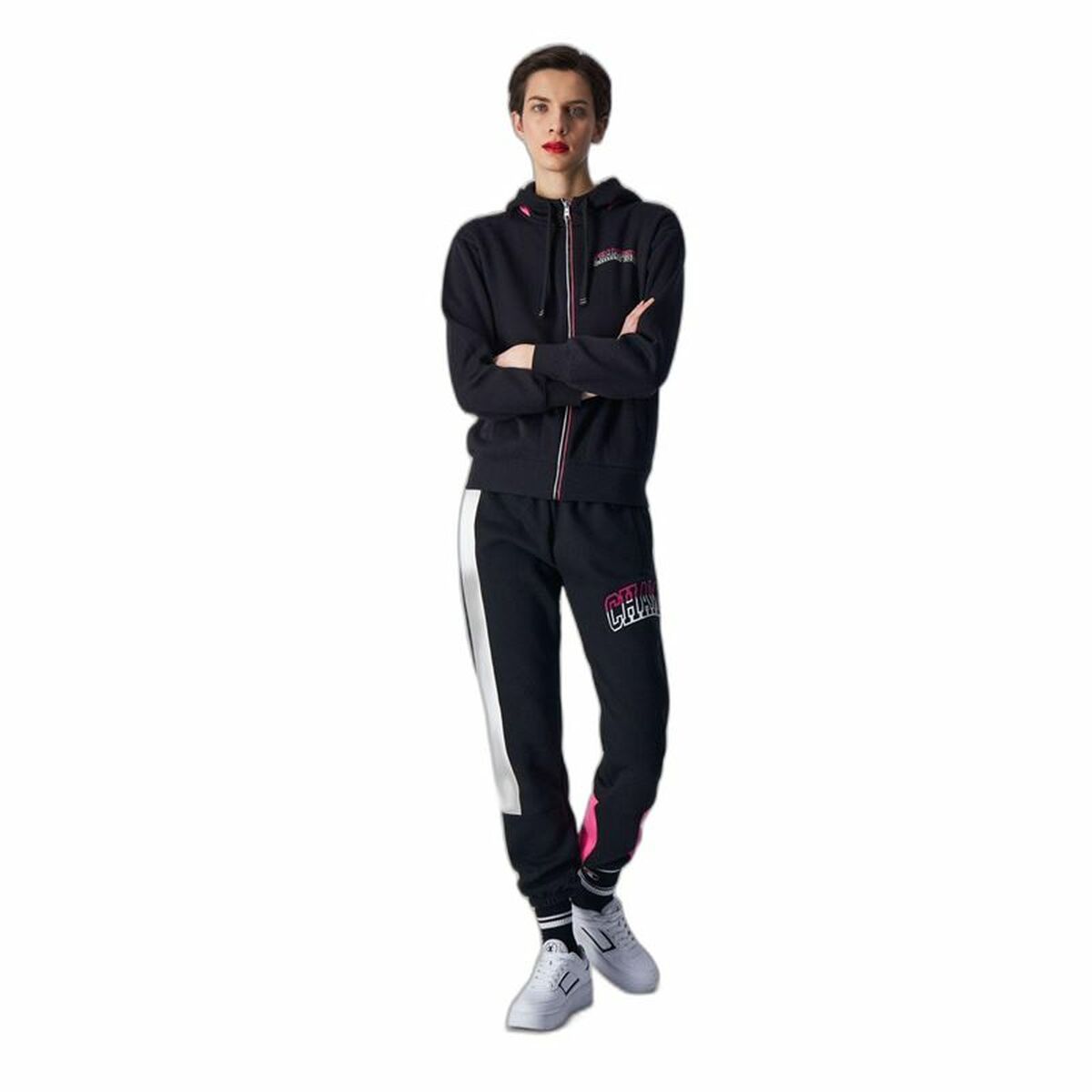 Långa träningsbyxor Champion Elastic Cuff Legacy Svart Kvinna - 2