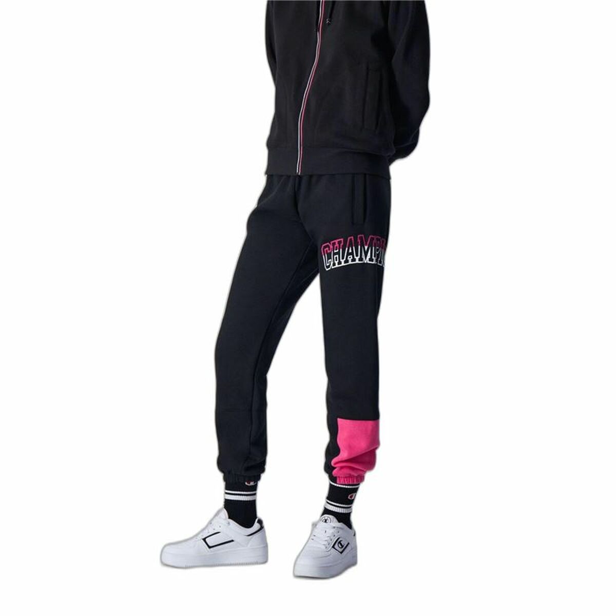 Långa träningsbyxor Champion Elastic Cuff Legacy Svart Kvinna - 4