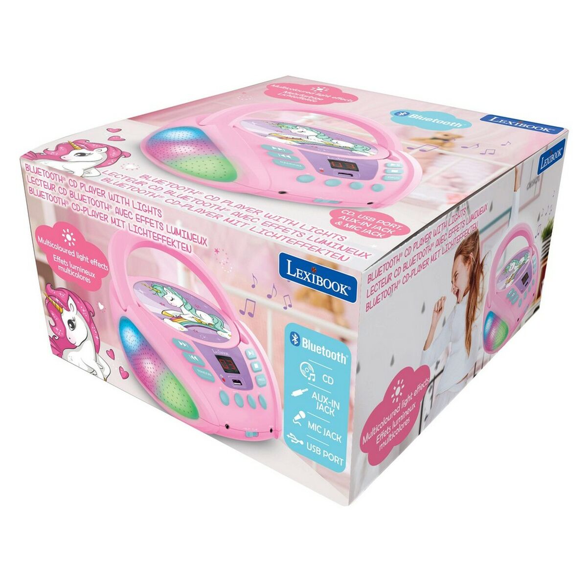 CD/MP3-spelare Lexibook Barn Rosa Bluetooth Enhörning - 12