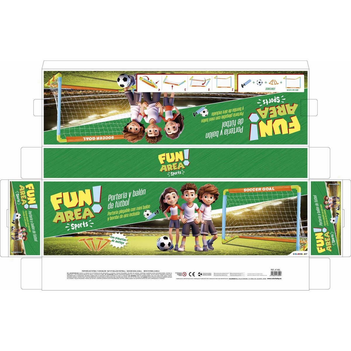 Fotbollsmål Colorbaby 100 x 60 x 60 cm (4 antal) - 15