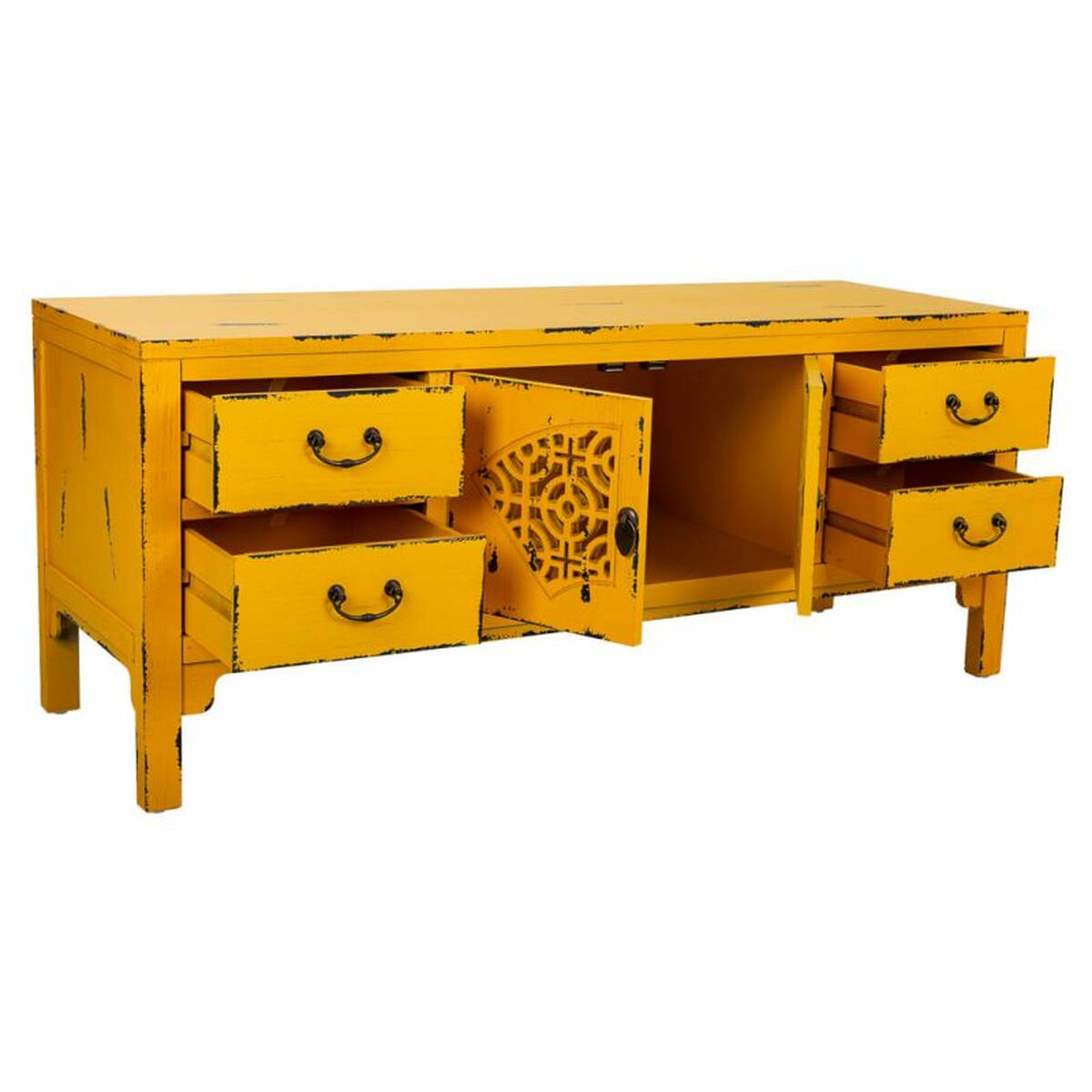 Flerfunktionslådor Alexandra House Living Gul Granträ Trä MDF 40 x 50 x 120 cm - 4