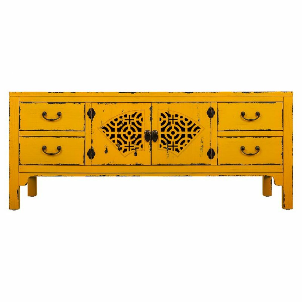 Flerfunktionslådor Alexandra House Living Gul Granträ Trä MDF 40 x 50 x 120 cm - 3