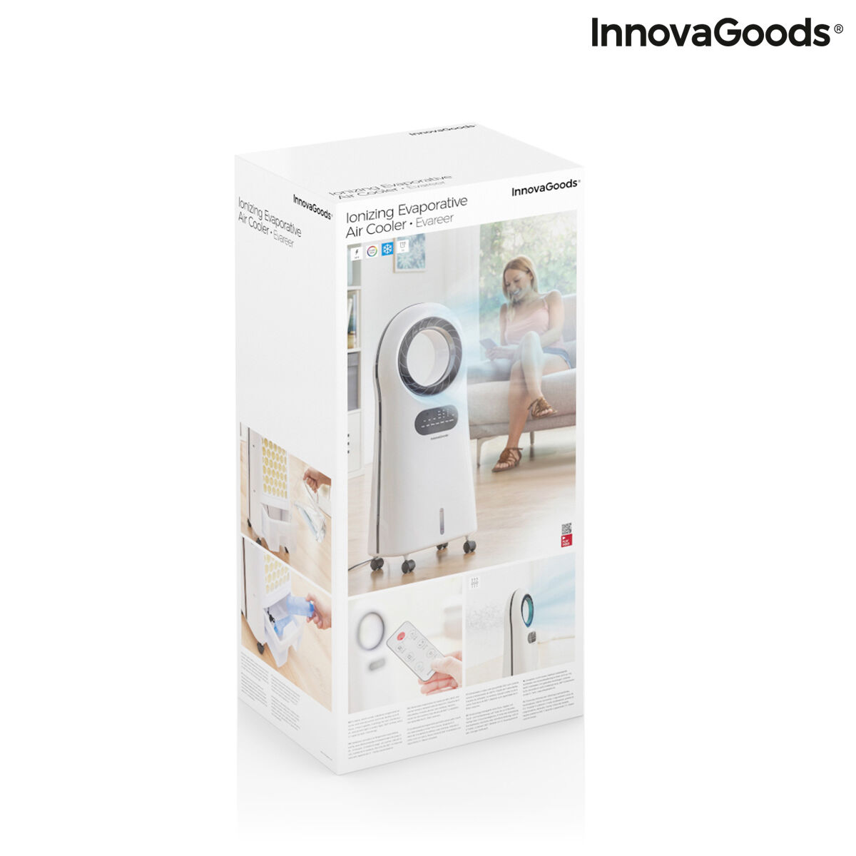 Bladlös, evaporativ luftkonditionering med LED Evareer InnovaGoods EVAREER Vit (Renoverade B) - 2