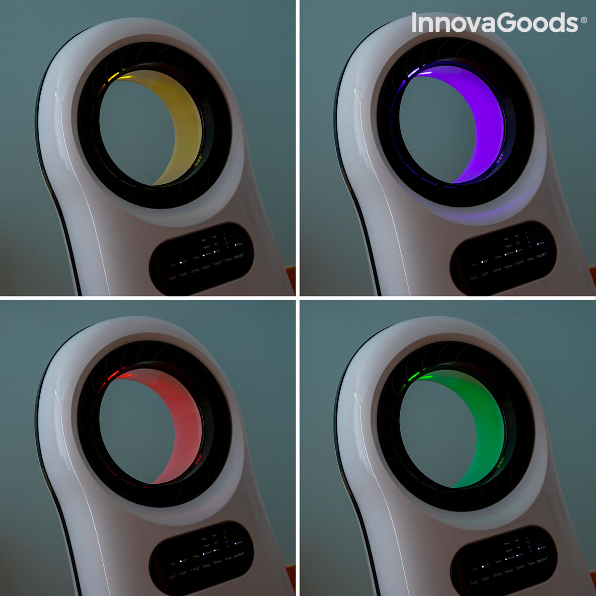 Bladlös, evaporativ luftkonditionering med LED Evareer InnovaGoods EVAREER Vit (Renoverade B) - 12