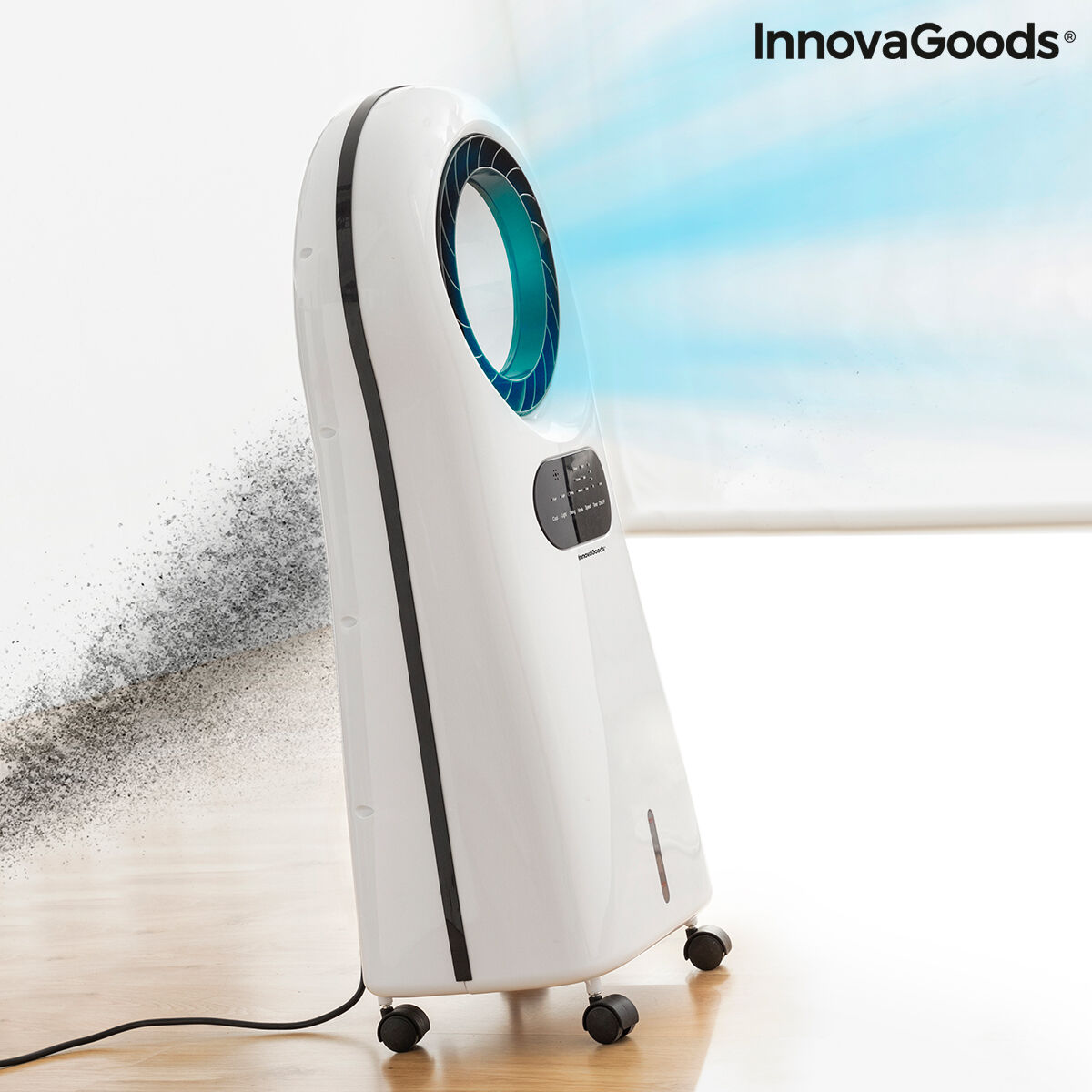 Bladlös, evaporativ luftkonditionering med LED Evareer InnovaGoods EVAREER Vit (Renoverade B) - 5