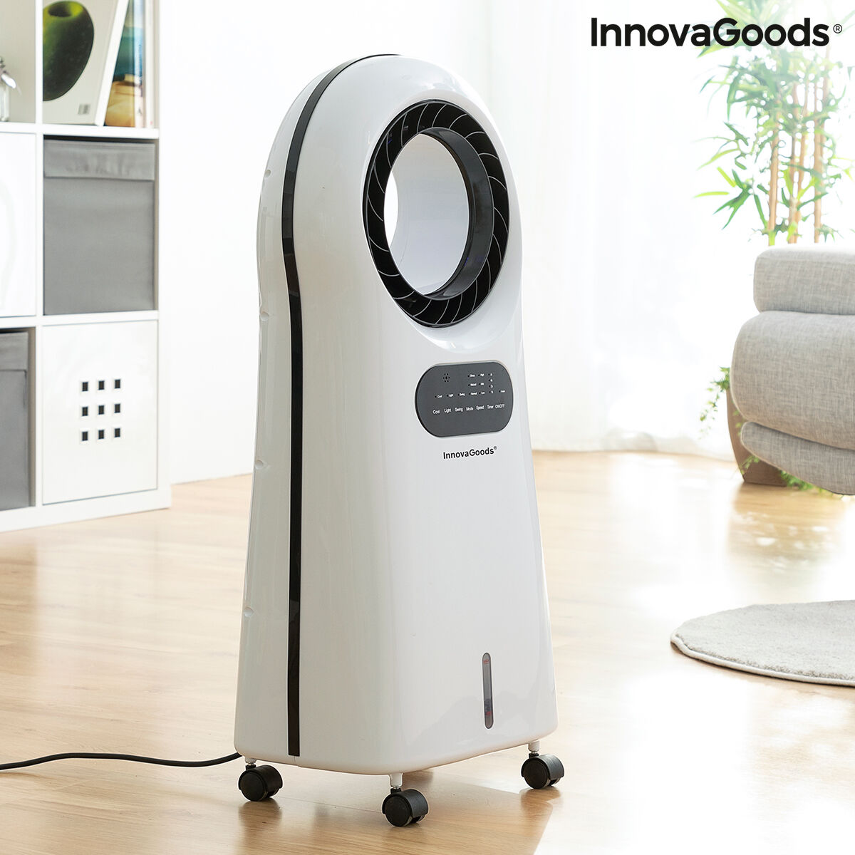 Bladlös, evaporativ luftkonditionering med LED Evareer InnovaGoods EVAREER Vit (Renoverade B) - 13