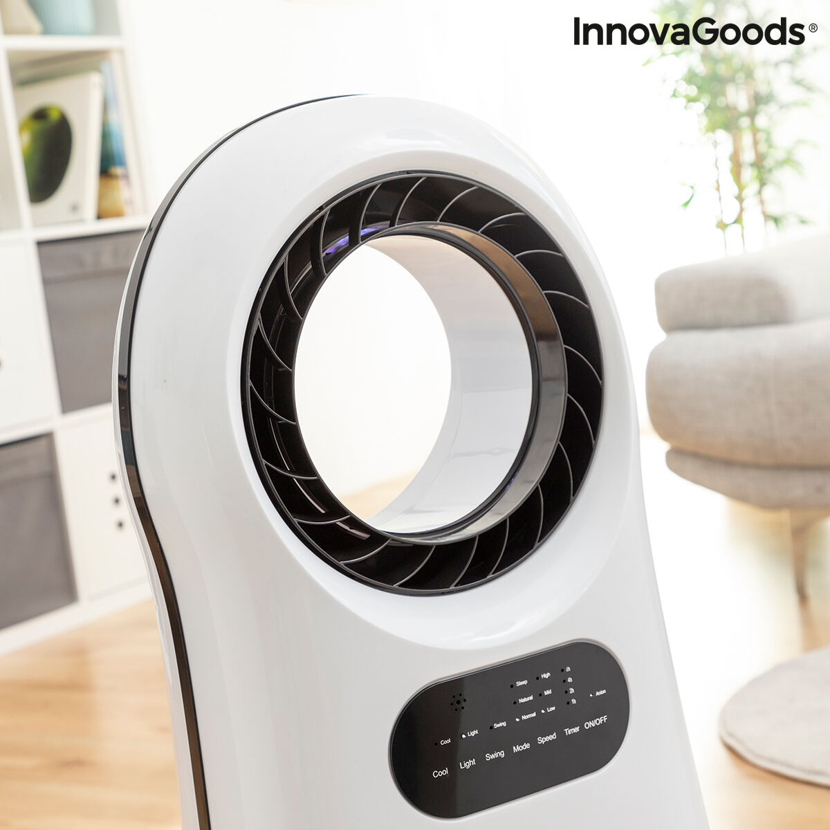 Bladlös, evaporativ luftkonditionering med LED Evareer InnovaGoods EVAREER Vit (Renoverade B) - 14