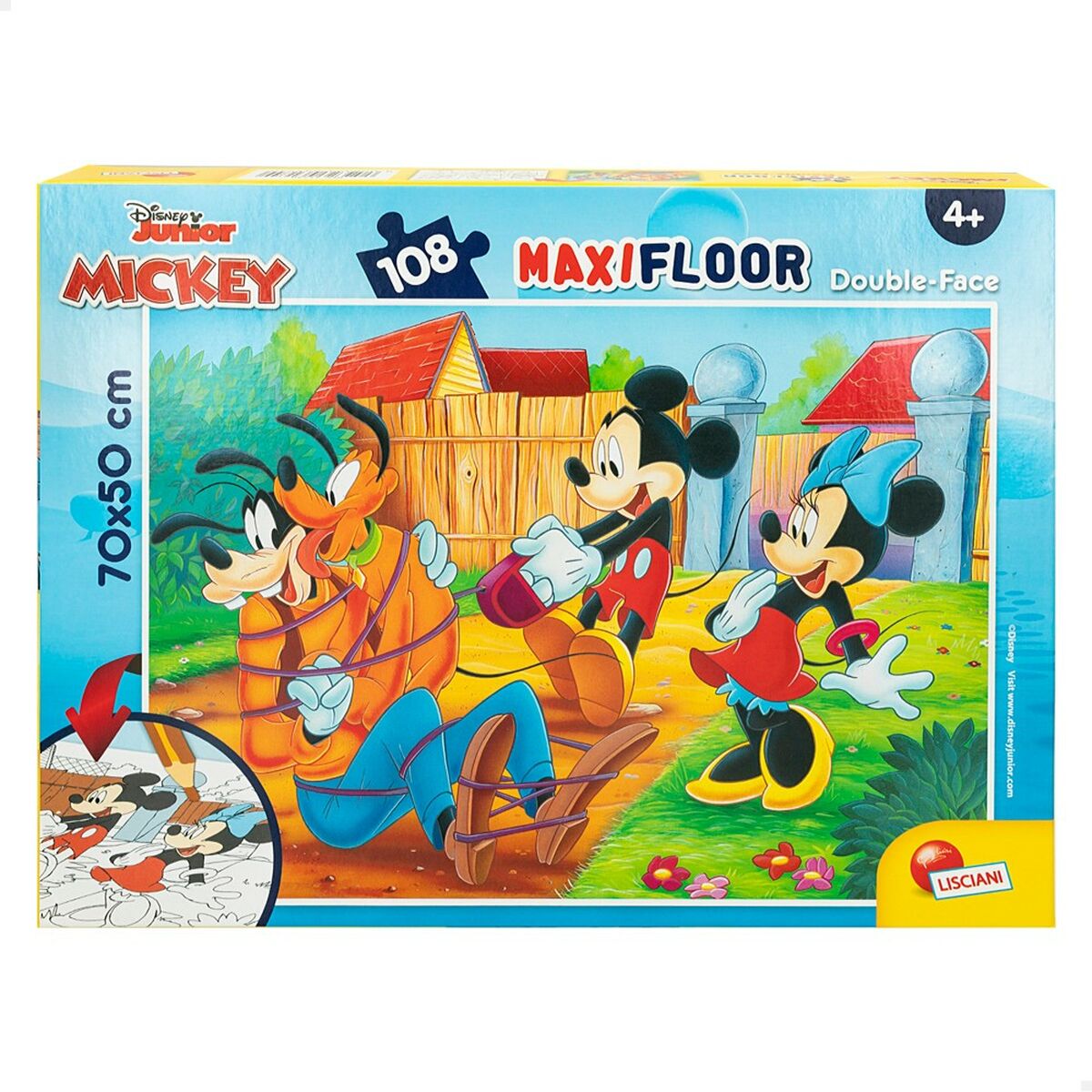Barnpussel Mickey Mouse Dubbelsidig 108 Delar 70 x 1,5 x 50 cm (6 antal) - 2