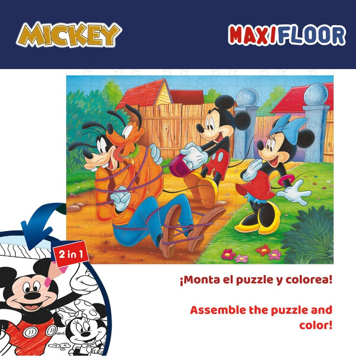 Barnpussel Mickey Mouse Dubbelsidig 108 Delar 70 x 1,5 x 50 cm (6 antal) - 4