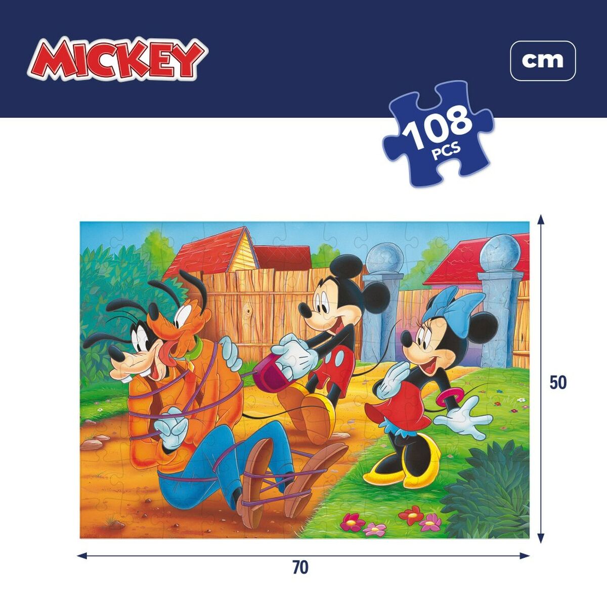 Barnpussel Mickey Mouse Dubbelsidig 108 Delar 70 x 1,5 x 50 cm (6 antal) - 6