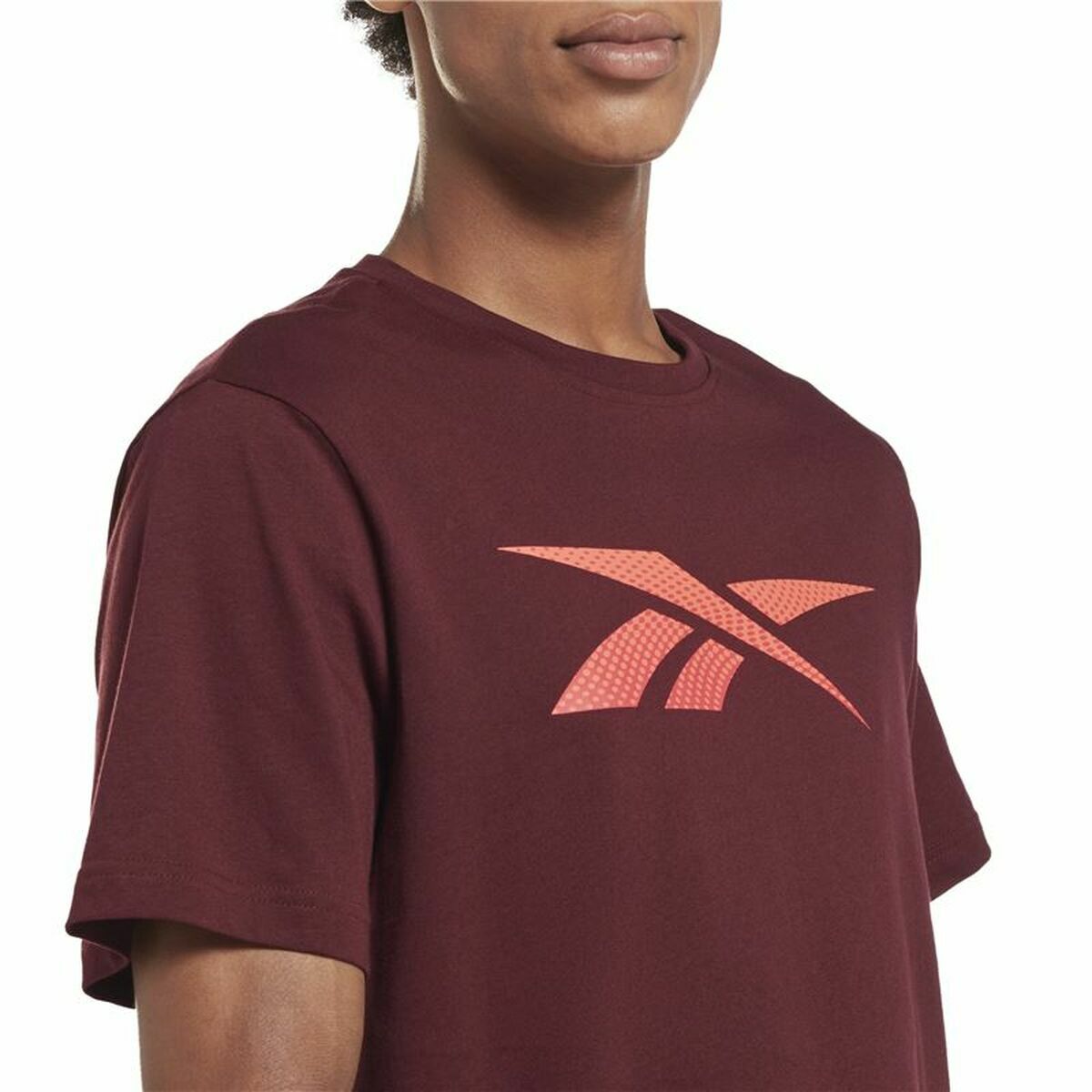 T-shirt med kortärm Herr Reebok RI Logo Rödbrun - 5