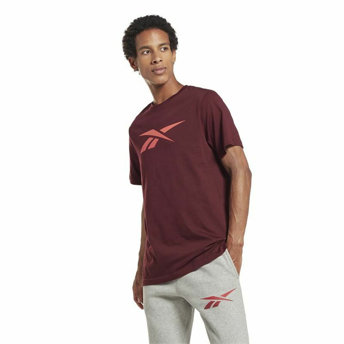 T-shirt med kortärm Herr Reebok RI Logo Rödbrun - 2