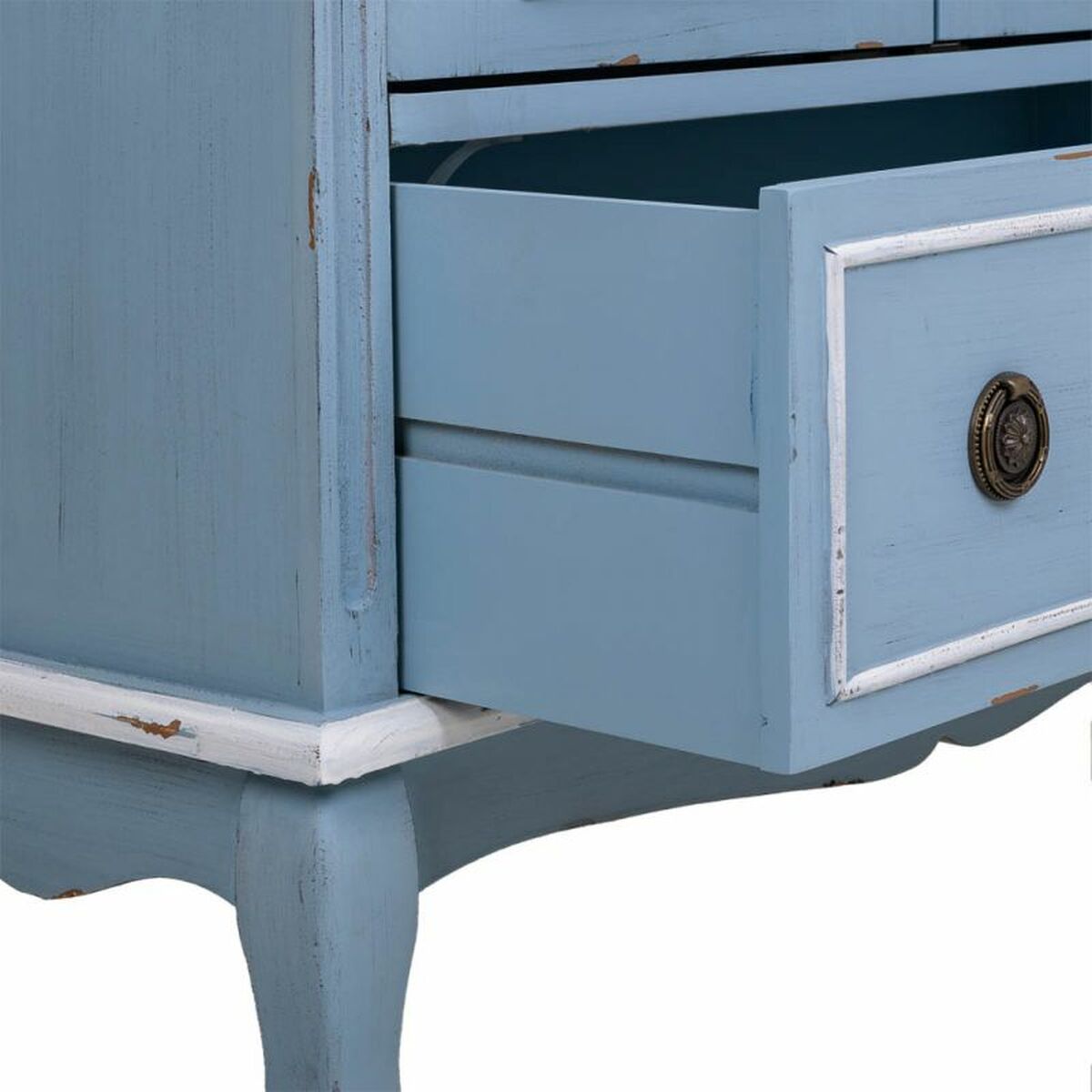 Skåp Alexandra House Living Blå Rattan Granträ Trä MDF 42 x 138 x 80 cm - 7