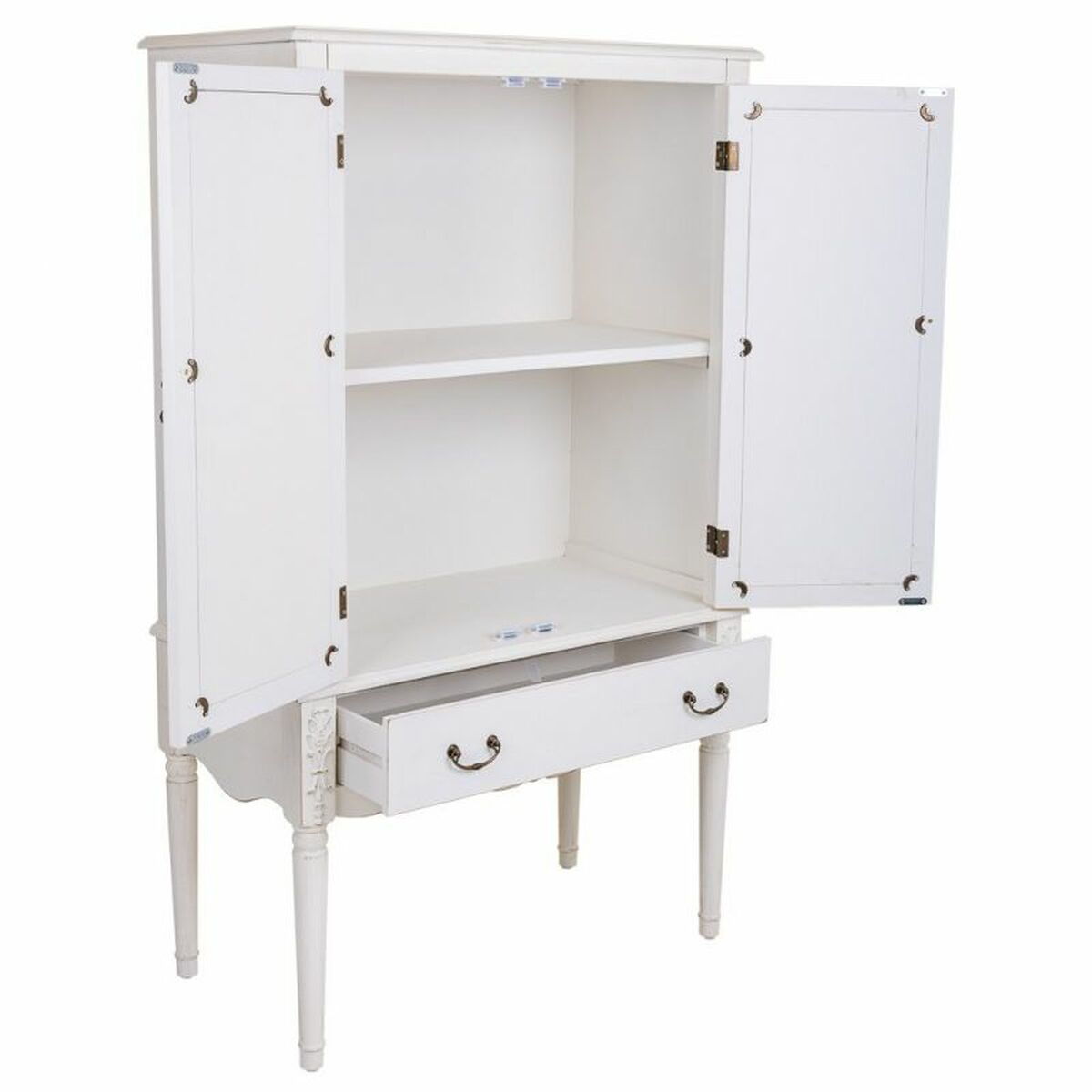 Skåp Alexandra House Living Vit Glas Granträ Trä MDF 12 x 140 x 80 cm - 4