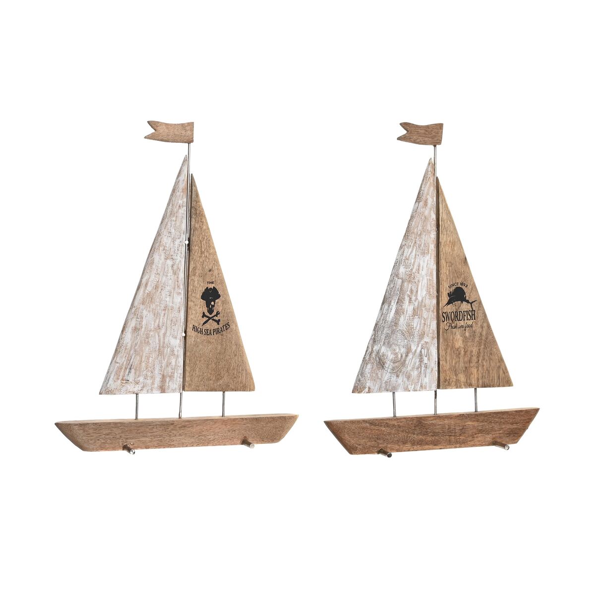 Prydnadsfigur DKD Home Decor 36,5 x 10 x 54 cm 37,5 x 10 x 48 cm Brun (2 antal) - 4