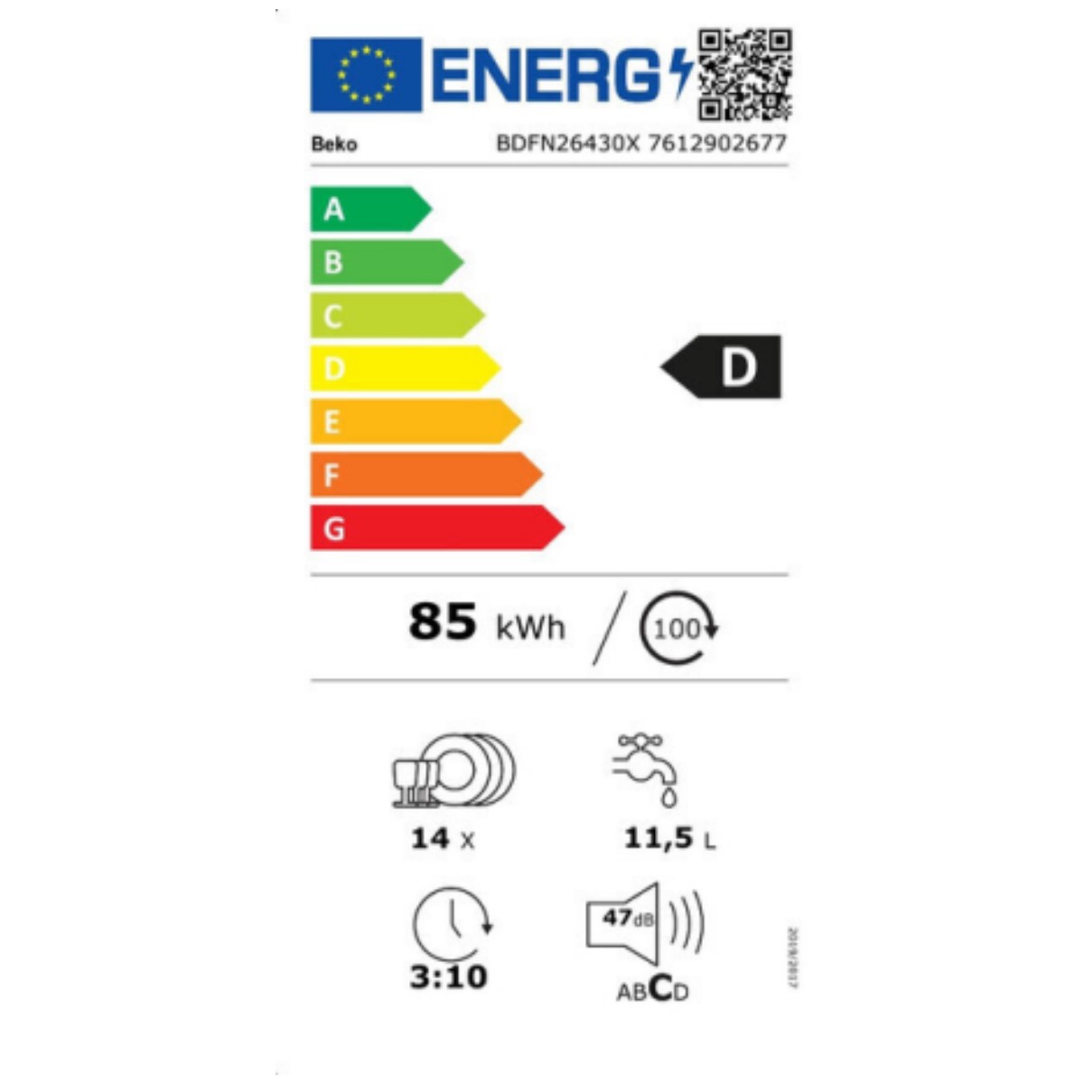 Diskmaskin BEKO BDFN26430W - 2