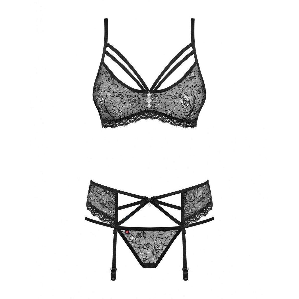 Set med underkläder Obsessive 818-SEG-1 Svart L/XL - 4