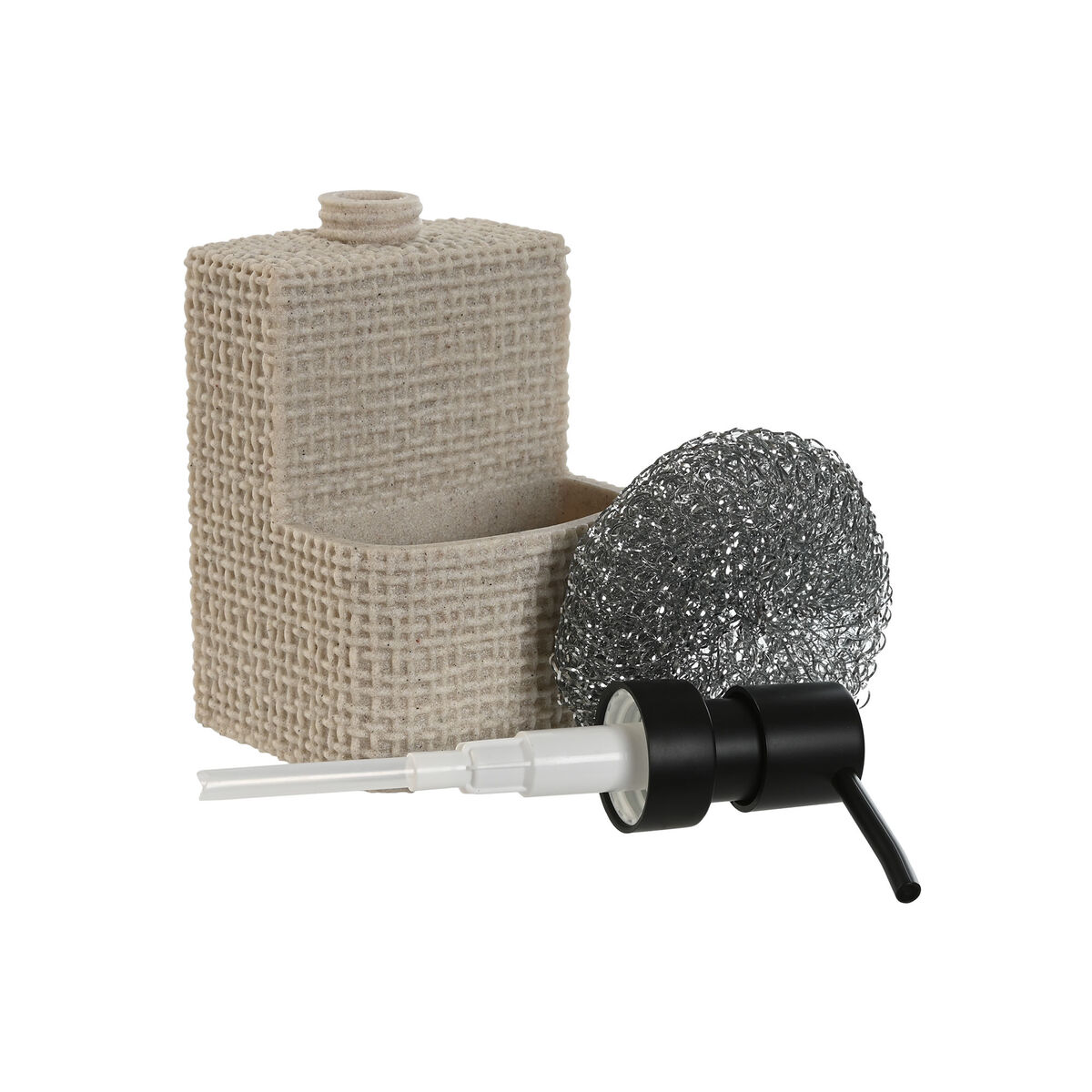 Tvåldispenser Home ESPRIT Svart Beige Ljusgrå Harts Marmor 9 x 8 x 18 cm (2 antal) - 3