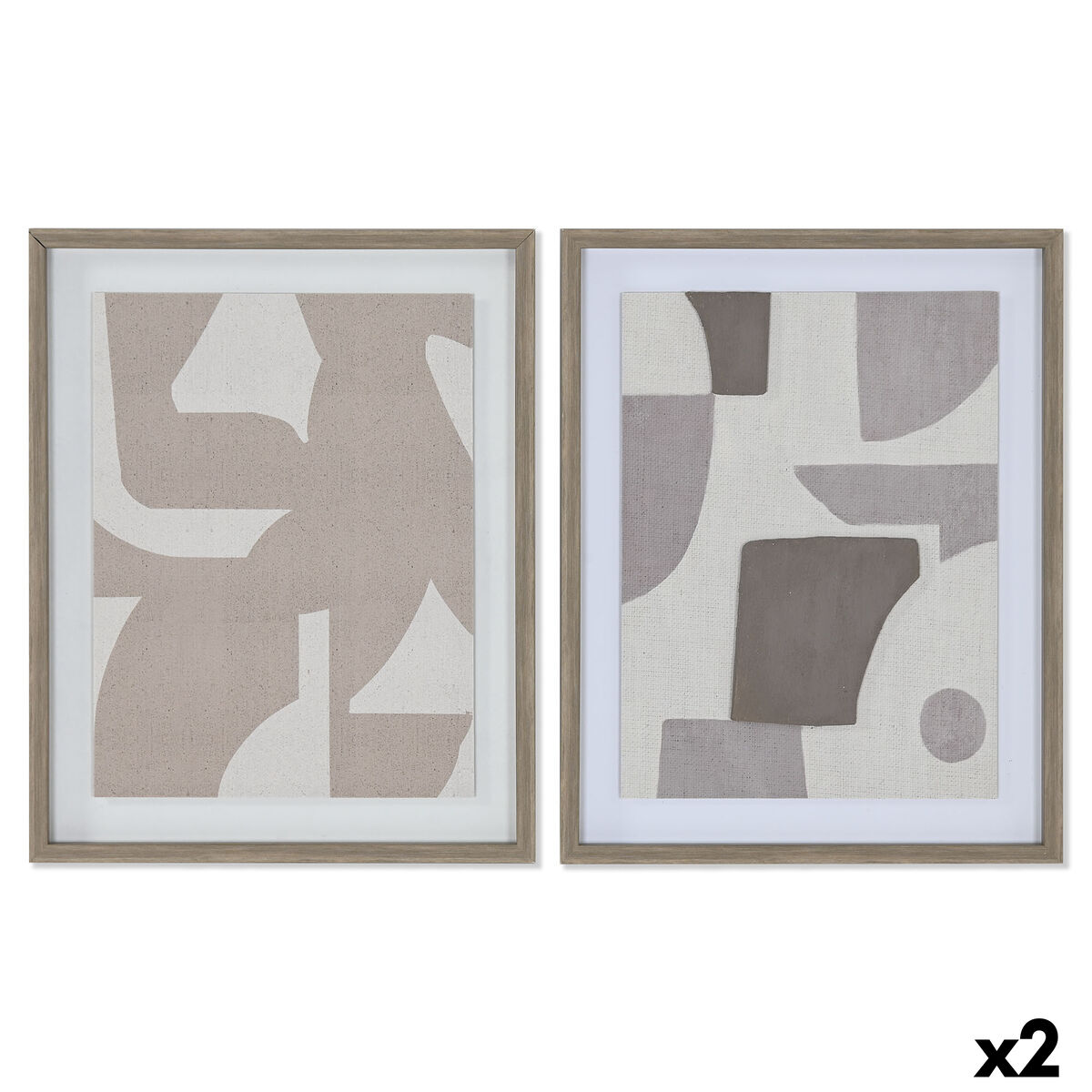 Kanvas Home ESPRIT Beige Grå Abstrakt Modern 40 x 3 x 50 cm (2 antal) - 6