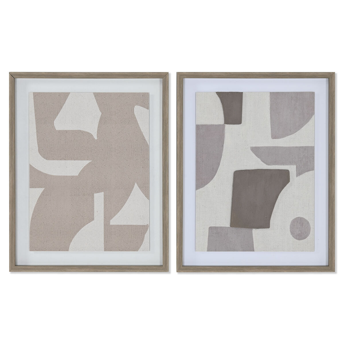 Kanvas Home ESPRIT Beige Grå Abstrakt Modern 40 x 3 x 50 cm (2 antal)