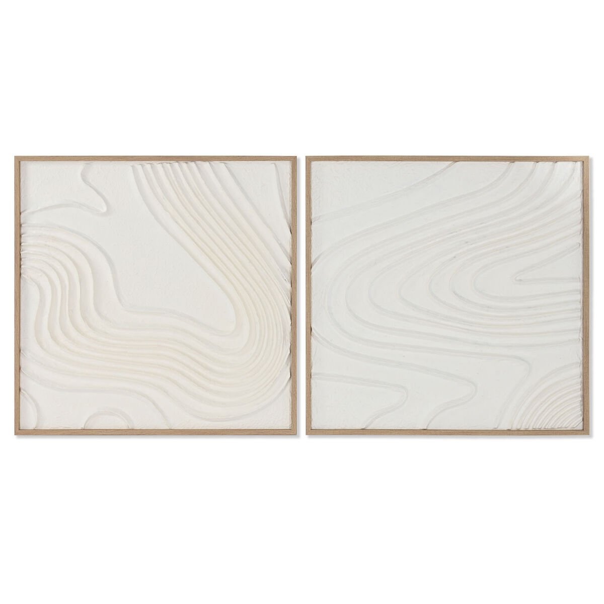 Tavla Home ESPRIT Vit Abstrakt Skandinavisk 80 x 4 x 80 cm (2 antal)