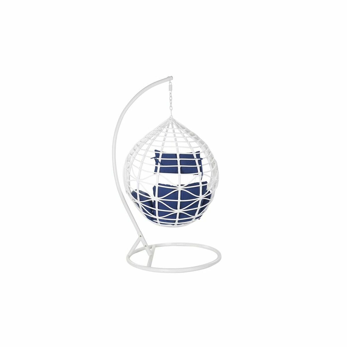 Hängande trädgårdsfåtölj DKD Home Decor Marinblå Vit Aluminium syntetisk rattan 90 x 70 x 110 cm (107 x 107 x 198 cm) - 9