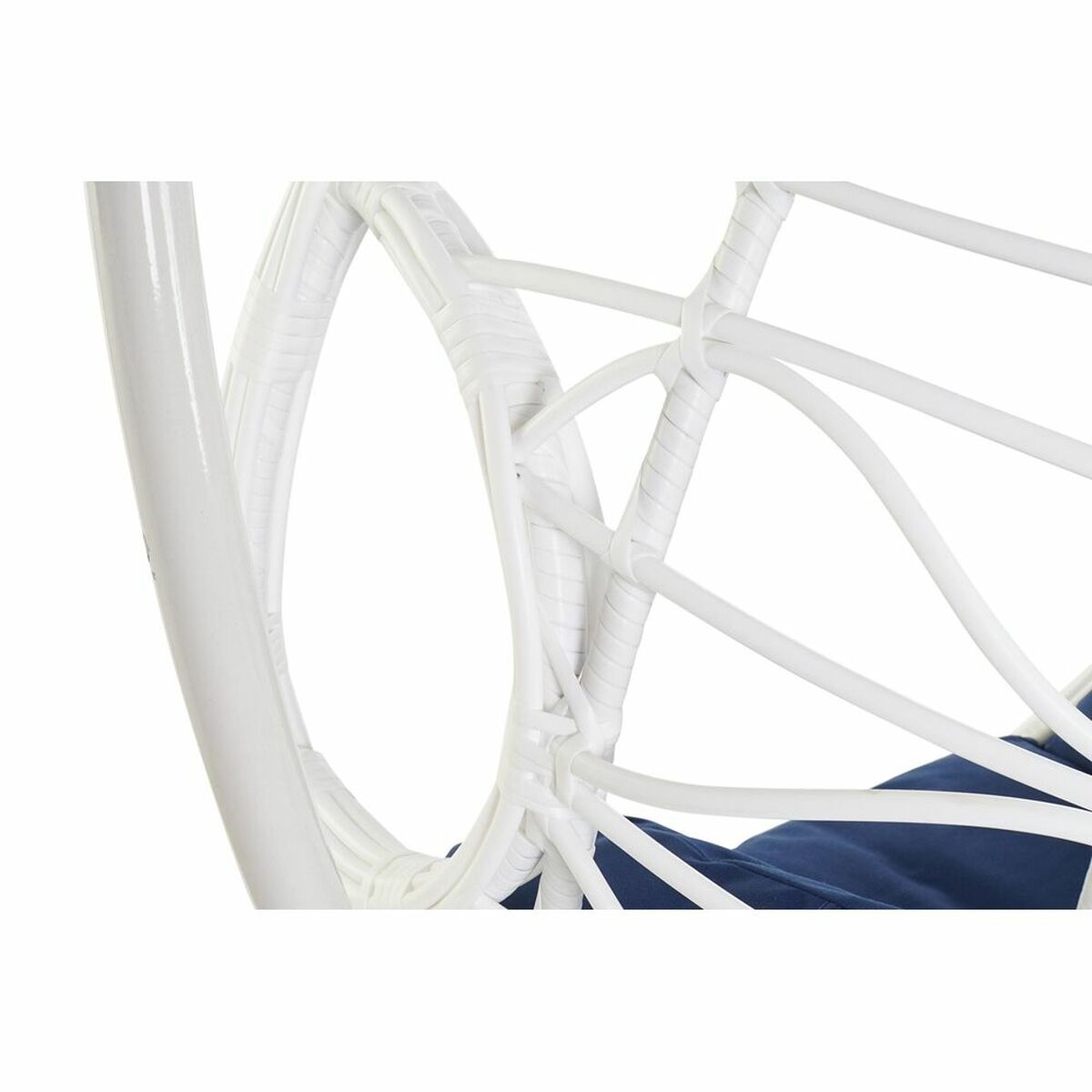 Hängande trädgårdsfåtölj DKD Home Decor Marinblå Vit Aluminium syntetisk rattan 90 x 70 x 110 cm (107 x 107 x 198 cm) - 10