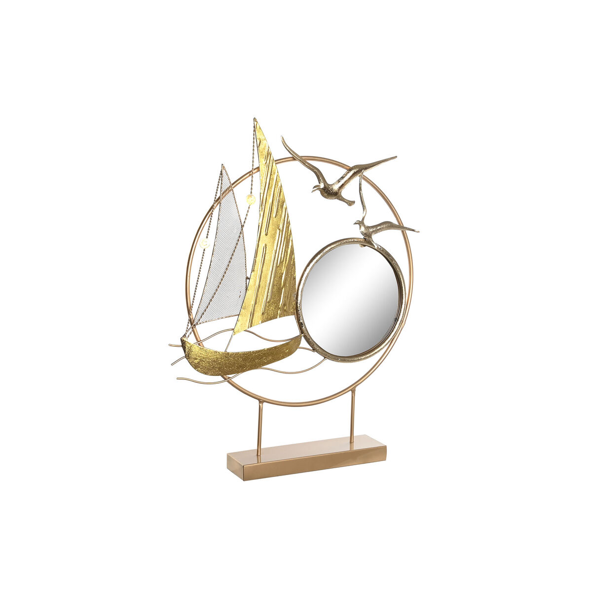 Prydnadsfigur DKD Home Decor Speglar Gyllene Metall Medelhavs (53 x 9 x 67 cm) - 4