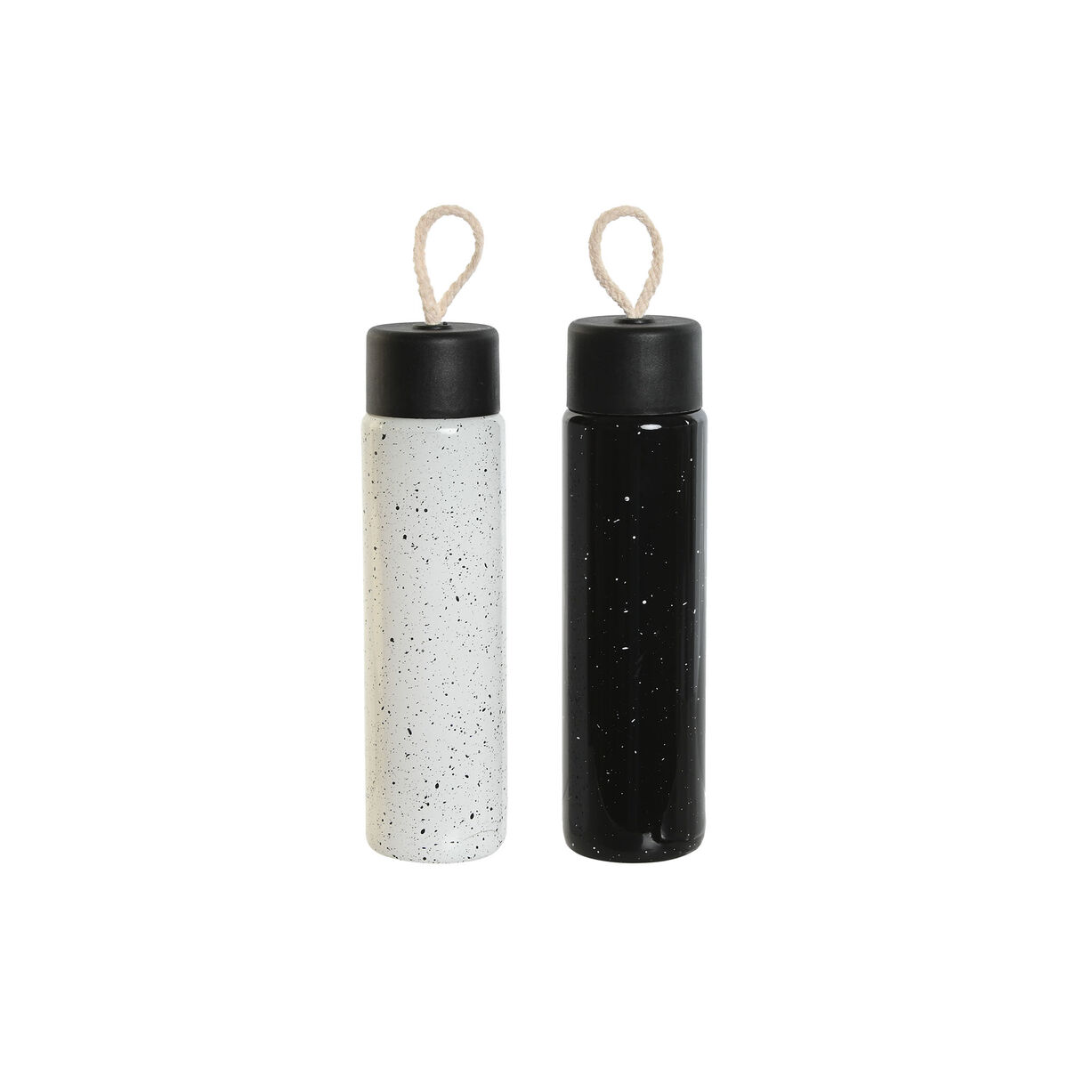 Termoflaskan Home ESPRIT Vit Svart 350 ml (2 antal)