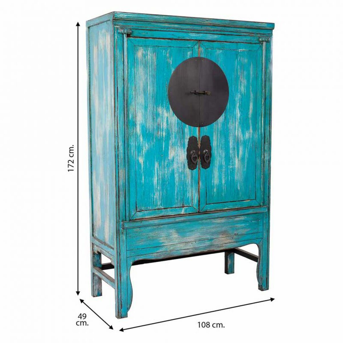 Skåp Alexandra House Living Blå Trä Almträ 49 x 172 x 108 cm - 5