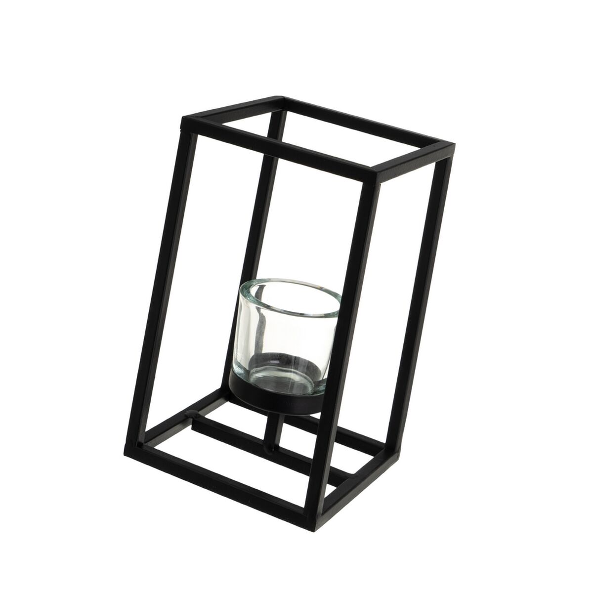 Set med ljusstakar Svart Glas Järn 14 x 14 x 25 cm (2 antal) - 2