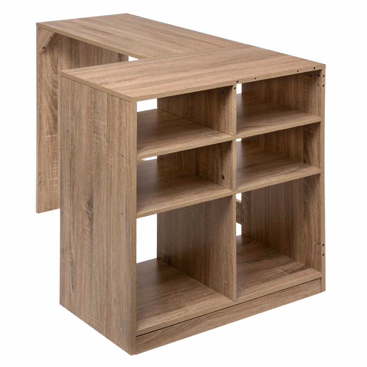 Skrivbord 5five Simply Smart Naturell Trä 110 x 75 x 69 cm 6 Hyllor L-formad - 2
