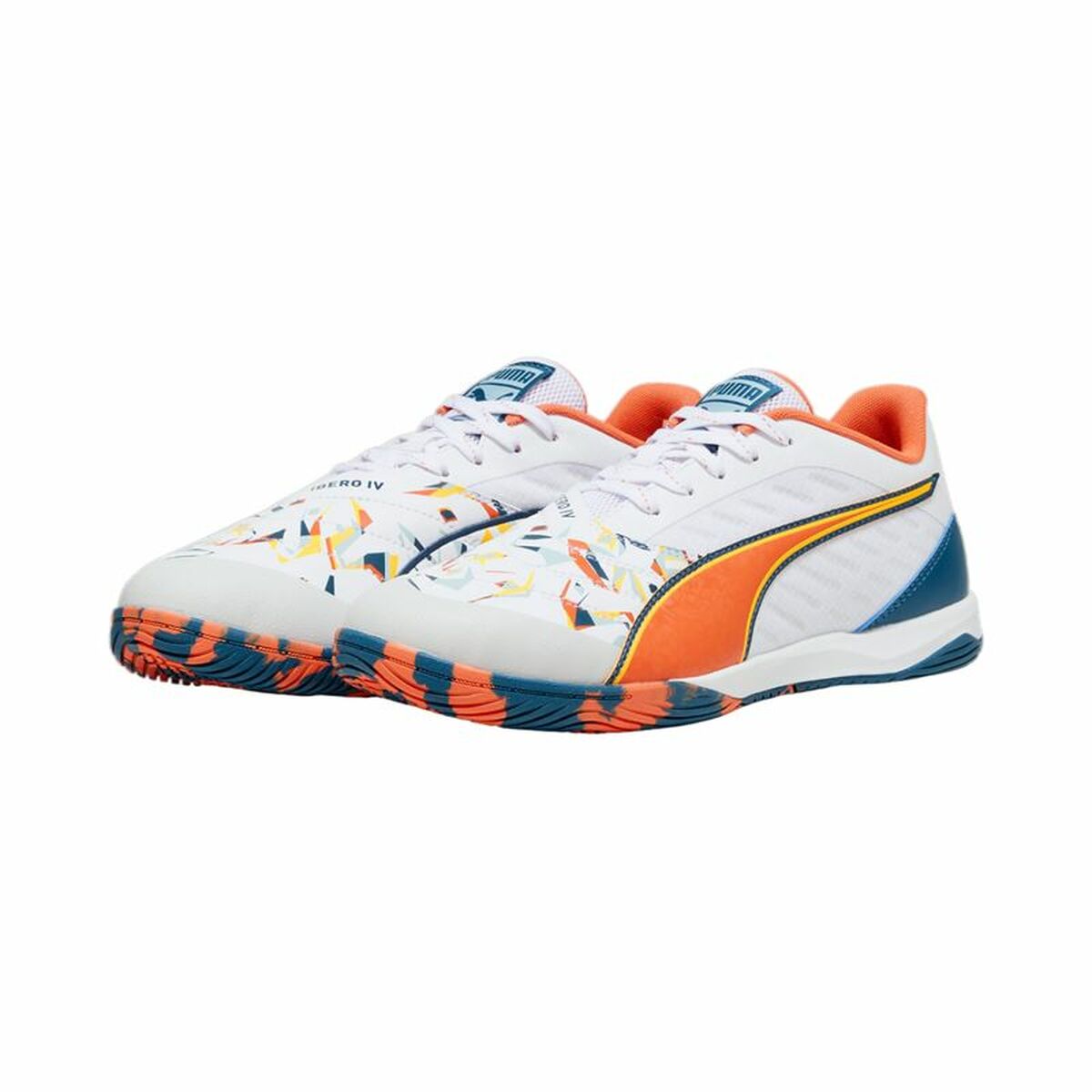 Fotbollsskor för inomhusbruk för vuxna Puma IBERO V CREATIVITY Vit Barn Unisex - 4