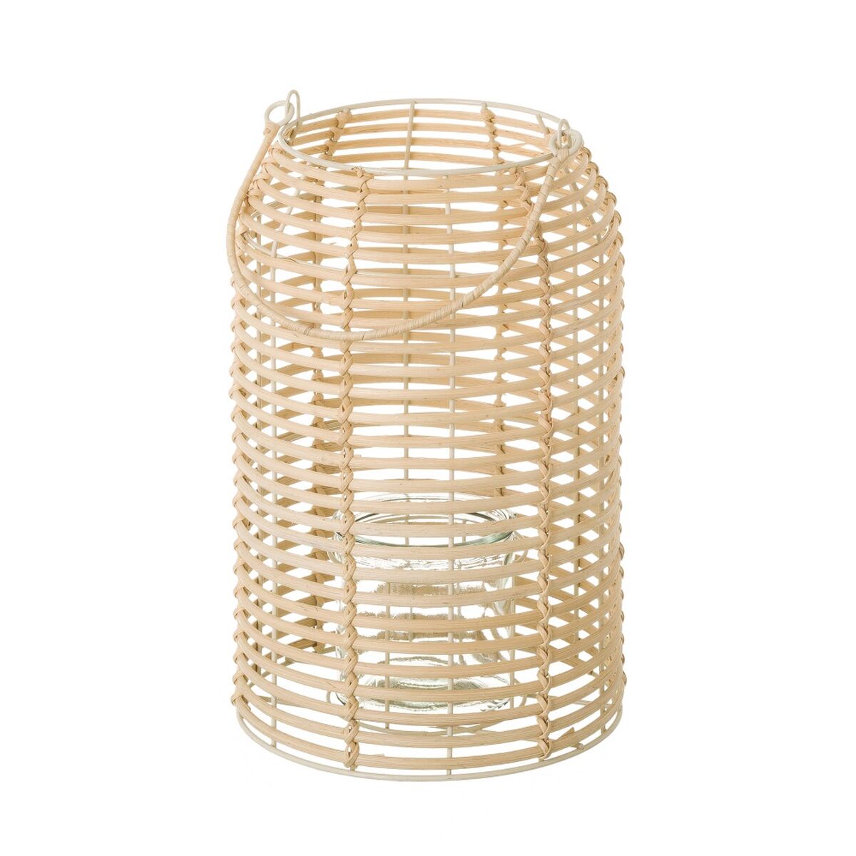 Lykta Naturell Järn Rattan 21 x 21 x 32 cm