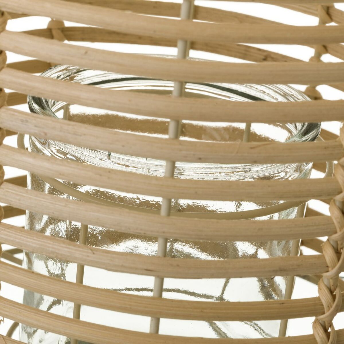 Lykta Naturell Järn Rattan 21 x 21 x 32 cm - 4