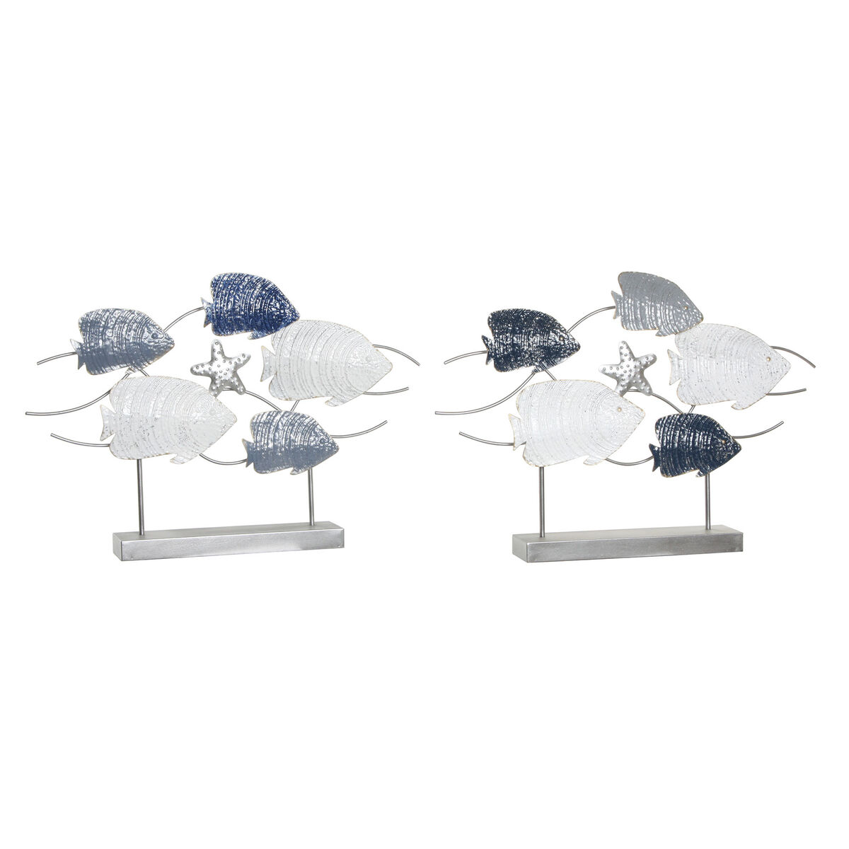 Prydnadsfigur DKD Home Decor 63 x 9 x 44 cm Grå Blå Vit Spiraler (2 antal)