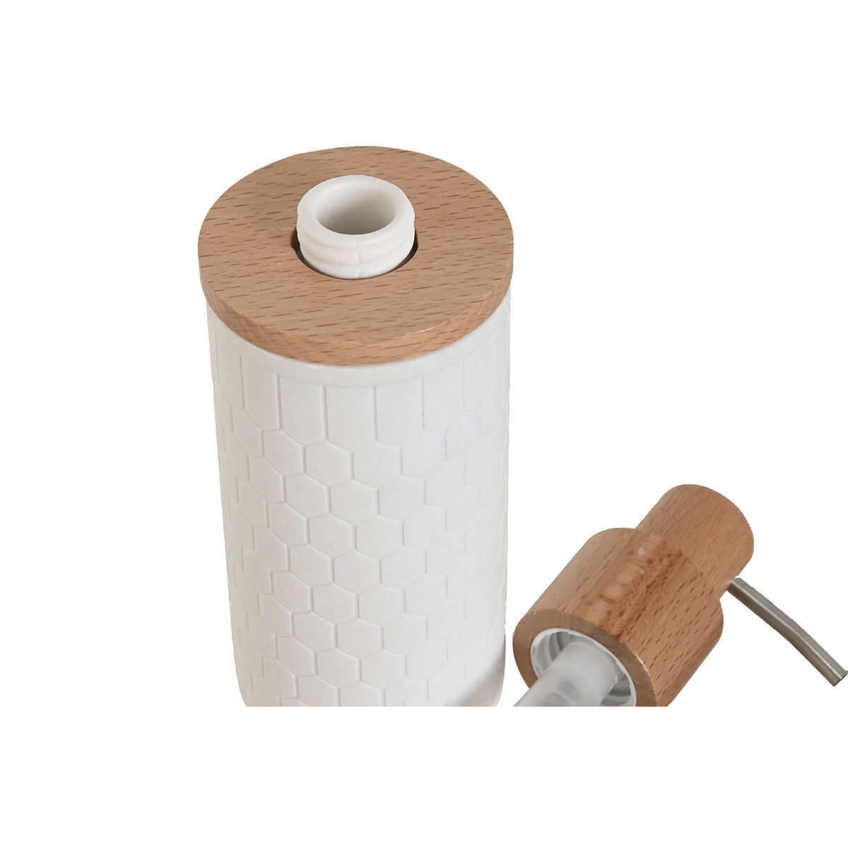 Tvåldispenser Home ESPRIT Vit Naturell Harts Bambu 8 x 7 x 21 cm - 3