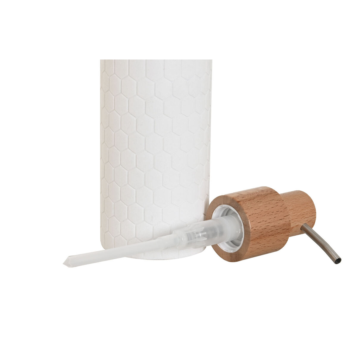 Tvåldispenser Home ESPRIT Vit Naturell Harts Bambu 8 x 7 x 21 cm - 2